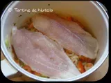 Etape 3 - Filet de panga sur fondue de légumes et son riz en sauce