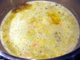 Etape 4 - Soupe de maïs aux crevettes St Jacques et poisson