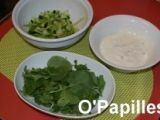 Etape 1 - Salade de cresson, poivron et concombre