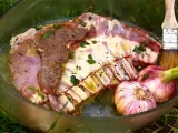 Etape 1 - Epigramme d'agneau au barbecue, ail frais et rattes du Touquet