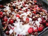Etape 4 - Un autre gâteau renversé aux cranberries fraîches, avec des noix