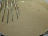 Etape 3 - Brochettes de boudin blanc et saumon à la crème d'asperges