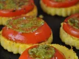 Etape 6 - Plancha: Galettes de polenta aux herbes et à la tomate