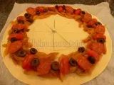 Etape 7 - Tarte soleil aux poivrons, chorizo et feta