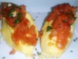 Etape 5 - Quenelles de polenta aux tomates et oignons confits