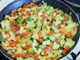 Etape 1 - Tarte aux courgettes, poivron, oignon et chorizo