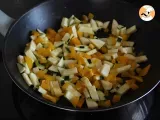 Etape 2 - Omelette au poivron et courgette