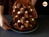 Etape 8 - Brioche Pandoro farcie à la crème de Nutella et à la crème vanille en forme de sapin de Noël