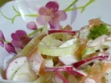Etape 4 - Salade de fenouil, radis roses et saumon fumé