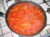 Etape 2 - Compotée de poivrons-tomates sur tranches de thon fumé et lit de mâche