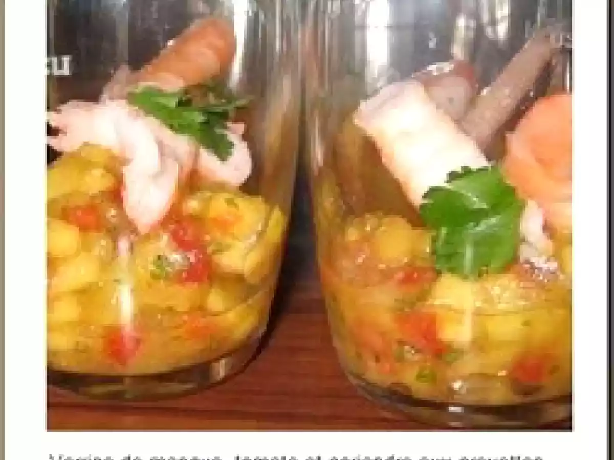 #163 - Amuse bouche : concassé de mangue et crevette