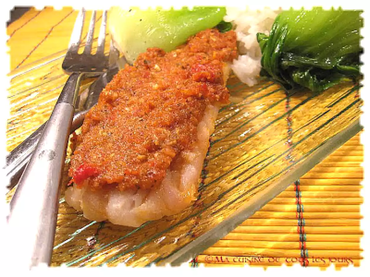 Aiglefin grillé au beurre fondant de tomates soleil