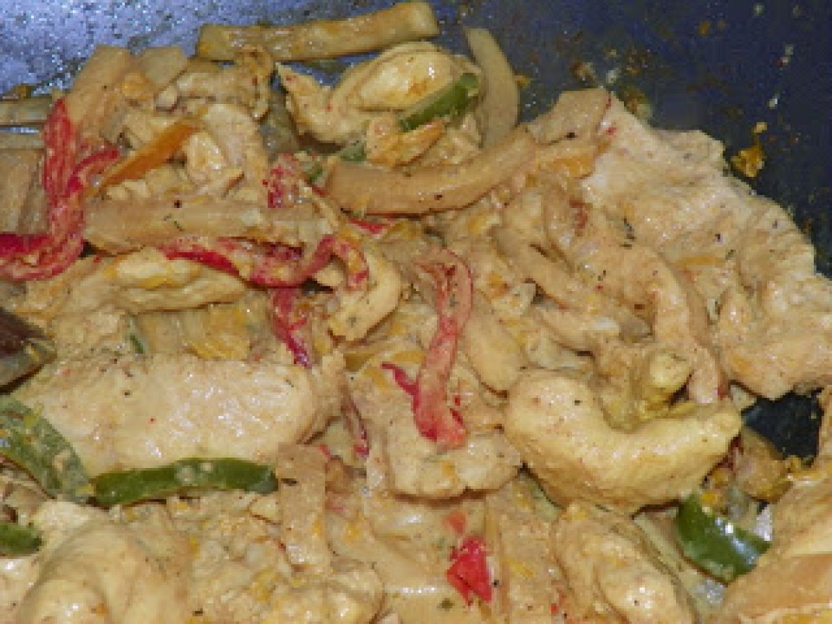 Recette aiguillette de poulet, poivron, navet, asiatique