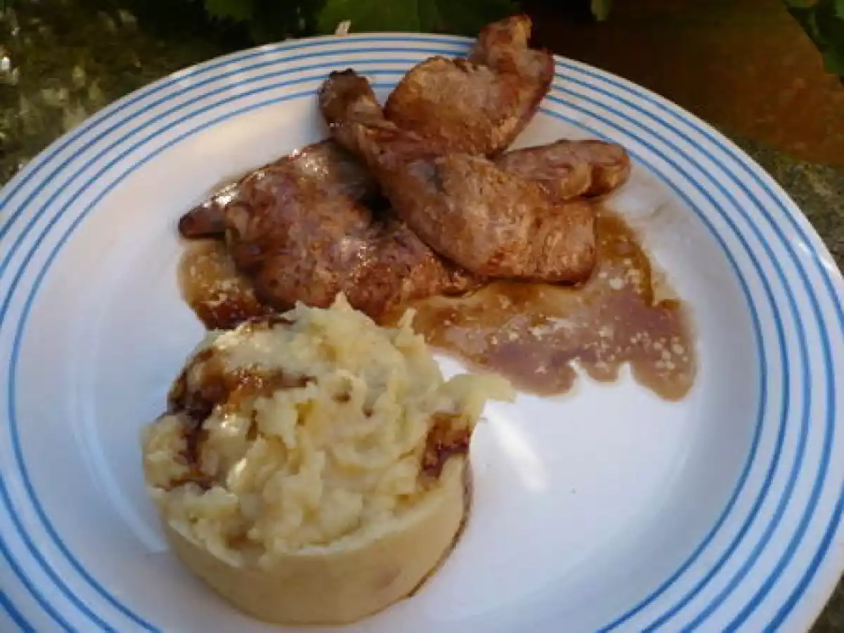 Aiguillettes de canard au sirop balsamique, purée de panais à l'huile d'olive ...