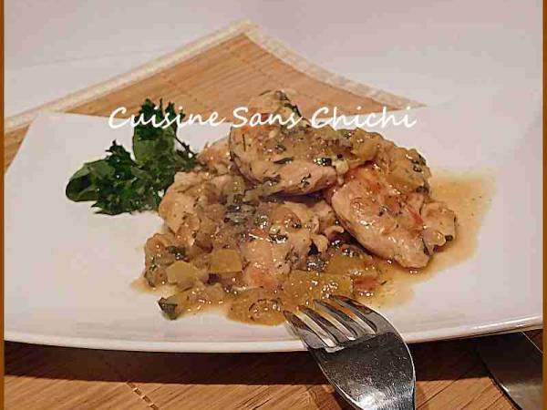 Aiguillettes de poulet au citron confit