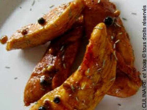 Aiguillettes de poulet au miel et aux épices