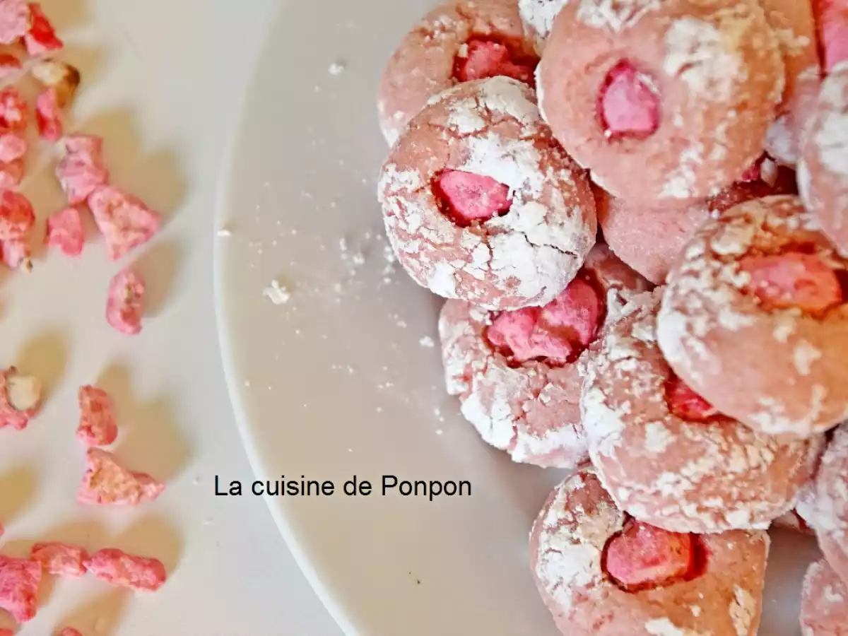 Amaretti à l'arôme de framboise et praline rose
