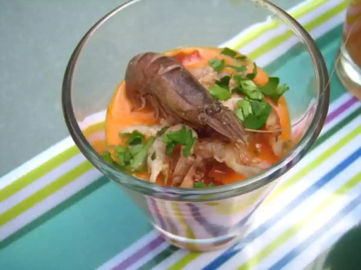 Amuse-bouche poivron et crevettes grises - photo 2