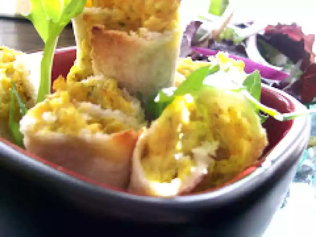 Amuses-Bouche Roulés au poulet et cari