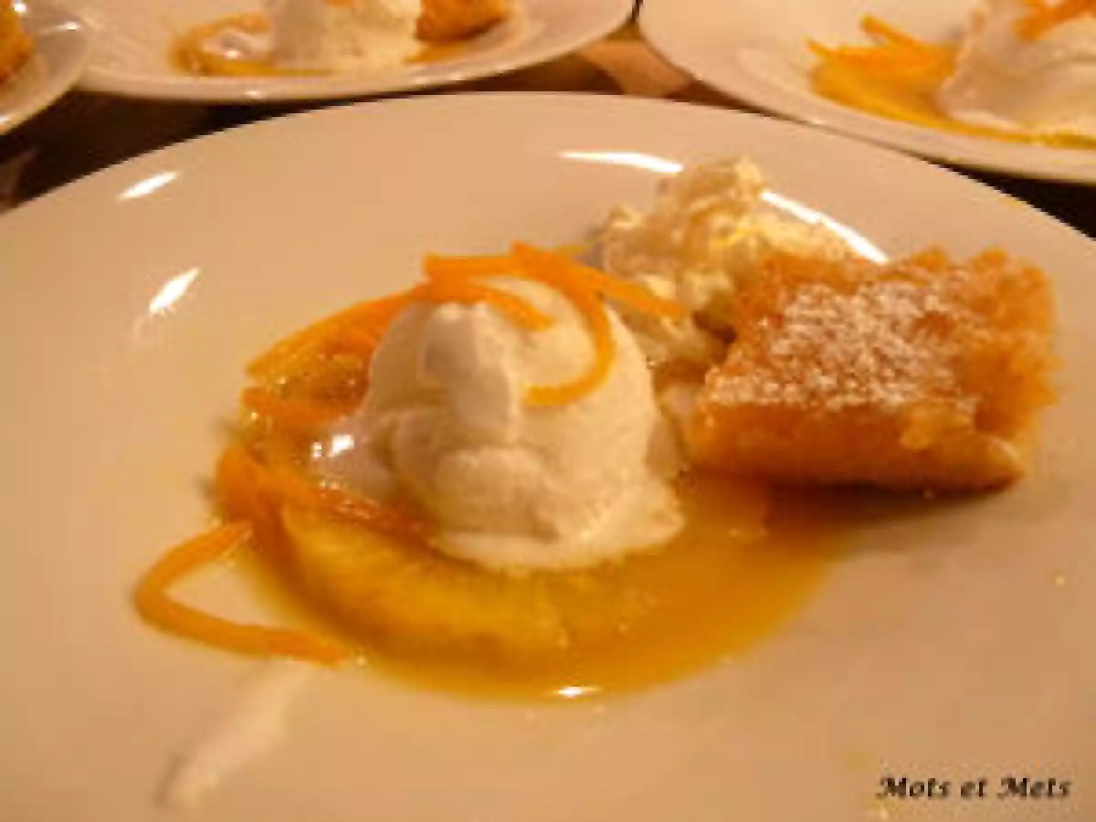 Ananas caramélisé sur sirop de miel et orange, sorbet à la noix de coco - photo 2