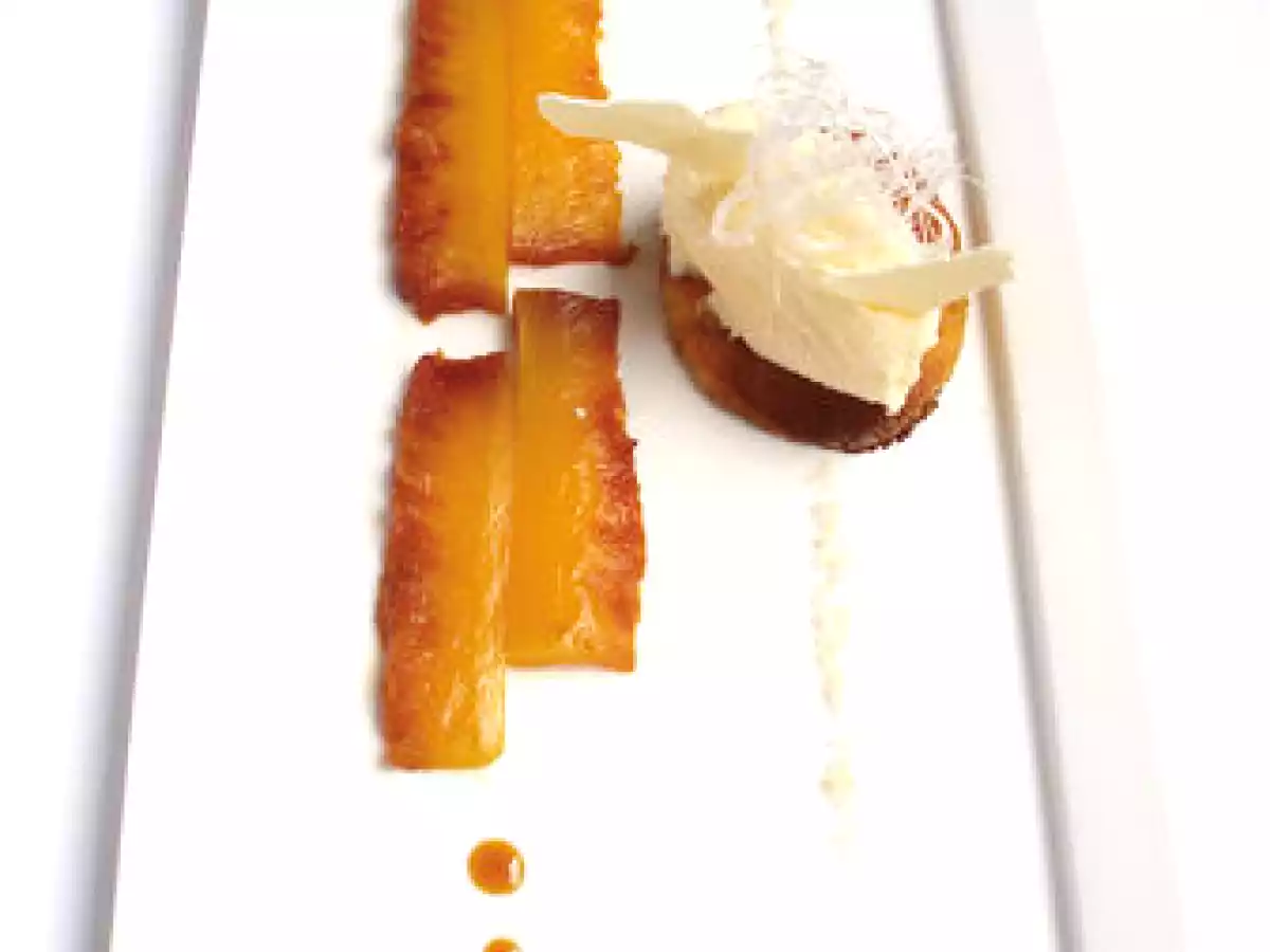 Ananas rôti, pain perdu brioché et glace coco