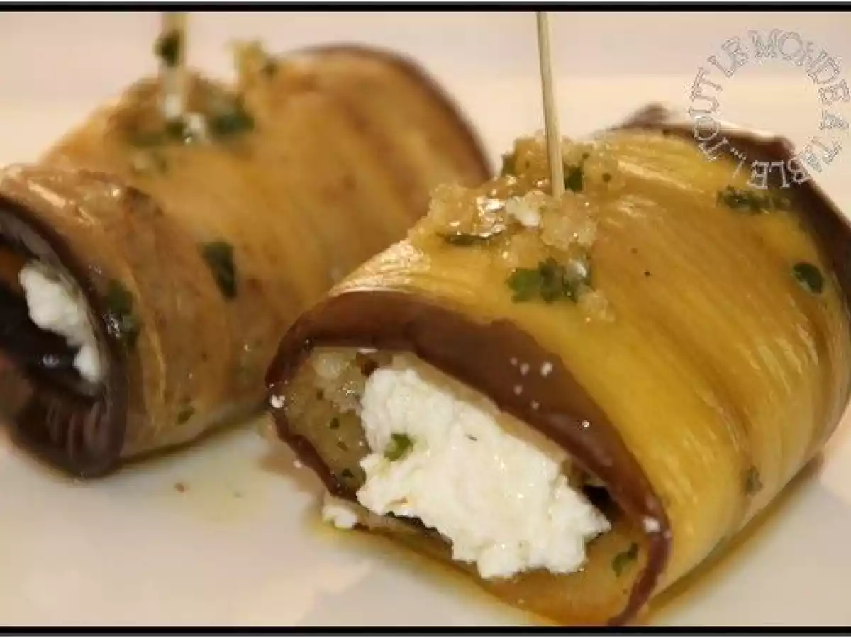 Antipasti : aubergines marinées farcies à la ricotta au basilic - photo 4