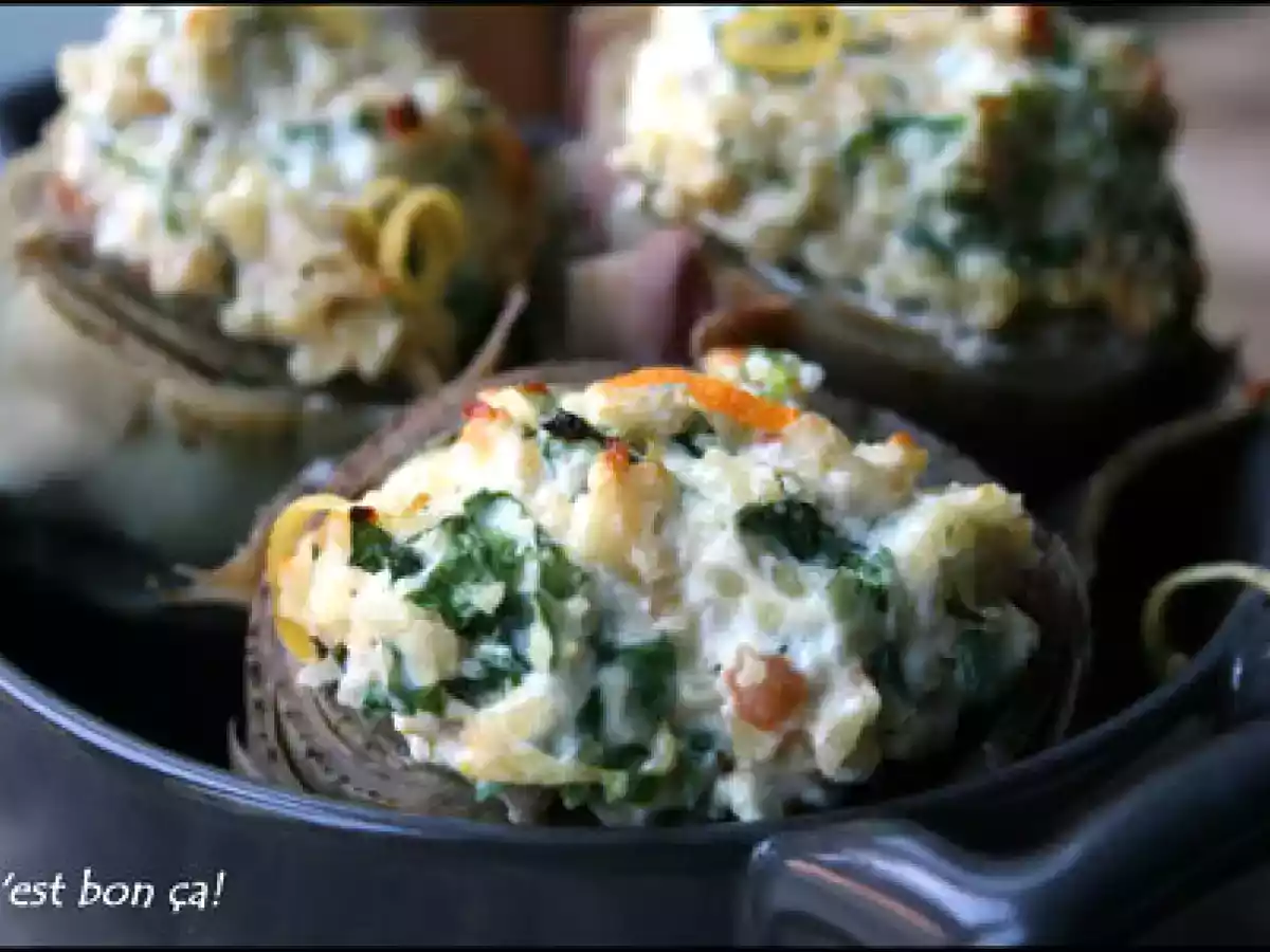 Artichauts farcis à la ricotta et aux amandes grillées - photo 3