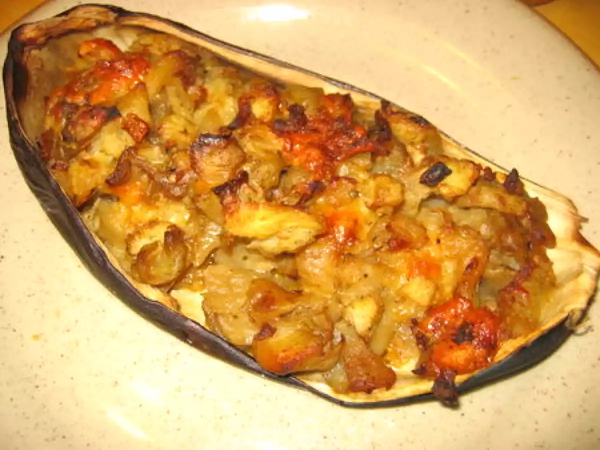 Aubergine farcie à la mozzarella