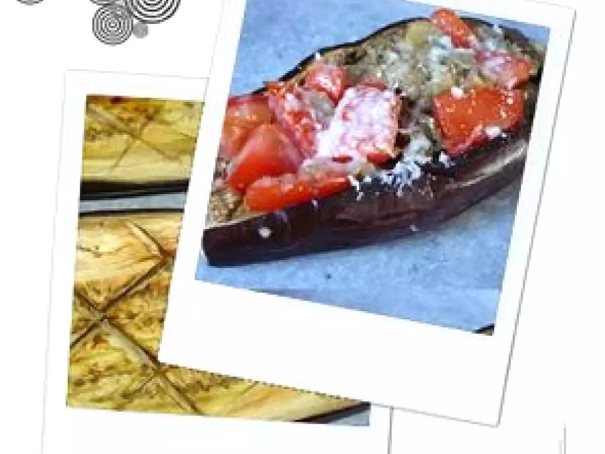 Aubergine farcie à la tomate et parmesan