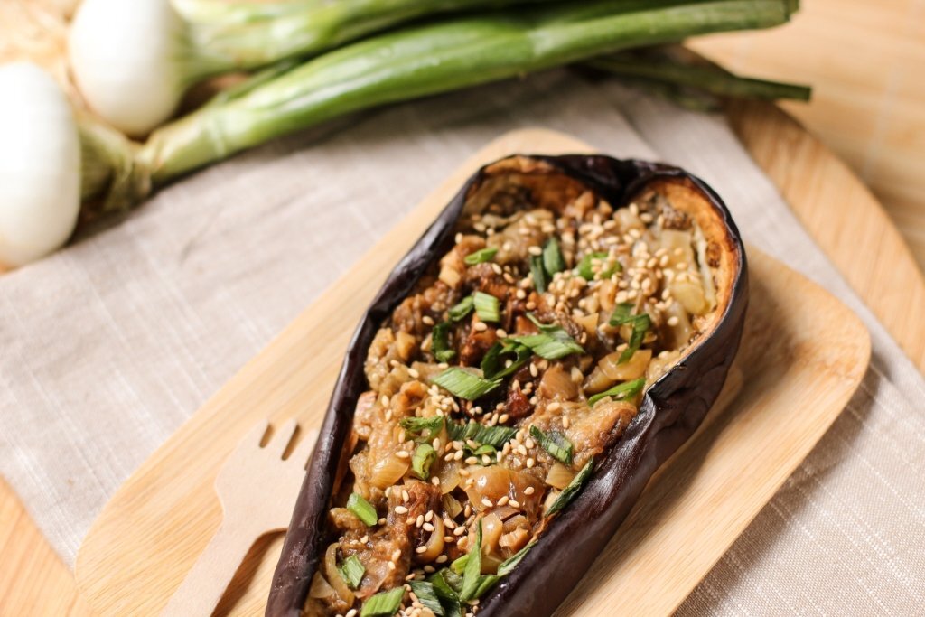 Aubergine grillée sauce sésame Recette Ptitchef