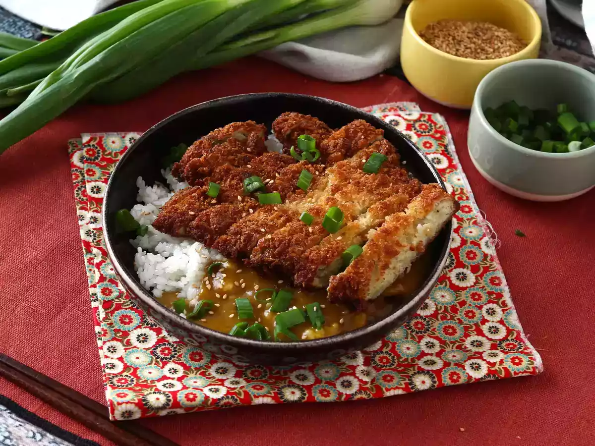 Aubergine panée à la chapelure panko façon katsu curry japonais mais végétarien - photo 6