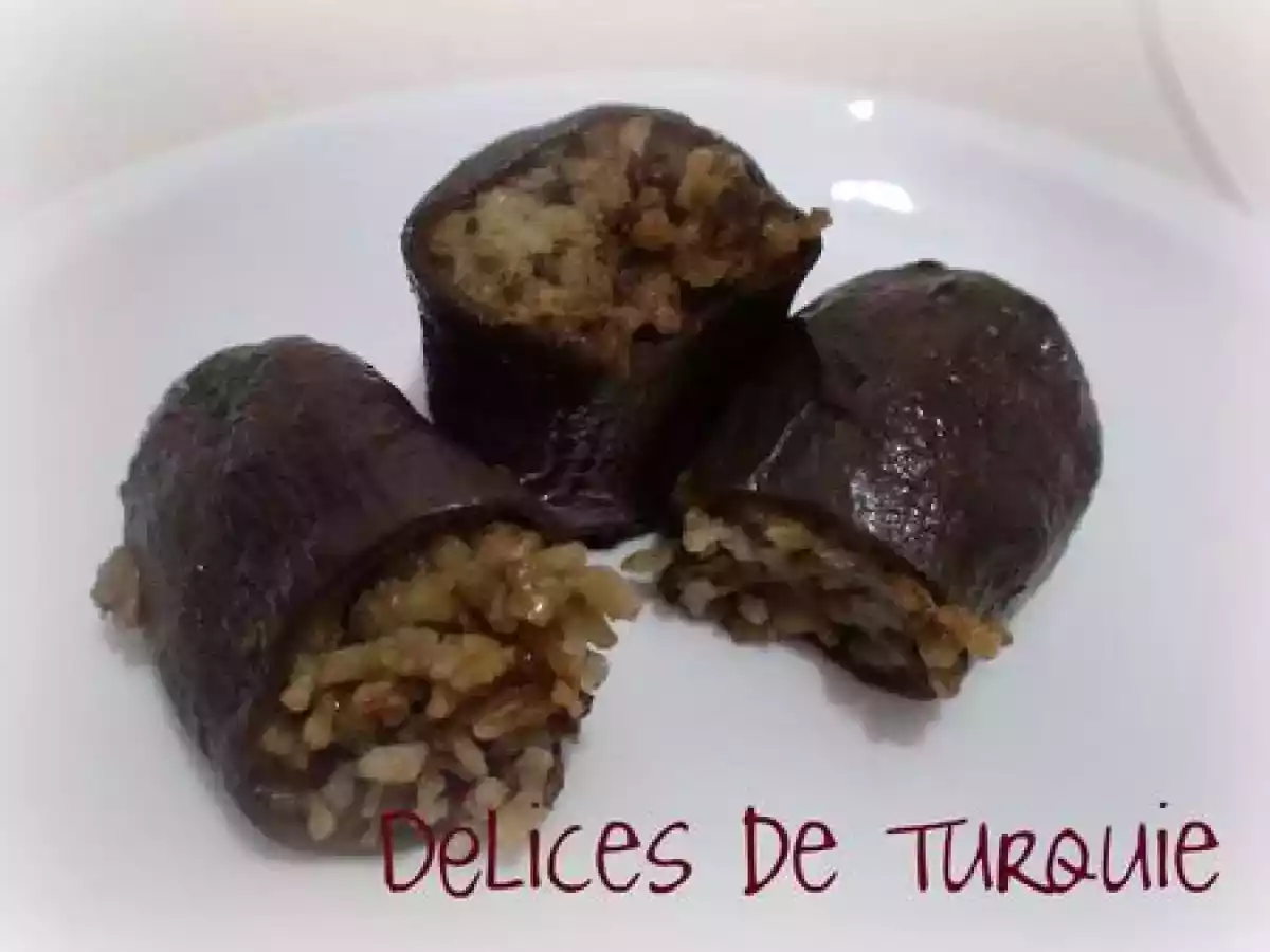 Aubergines séchées farcies à la viande et au riz - Etli Kuru Patl can Dolmas