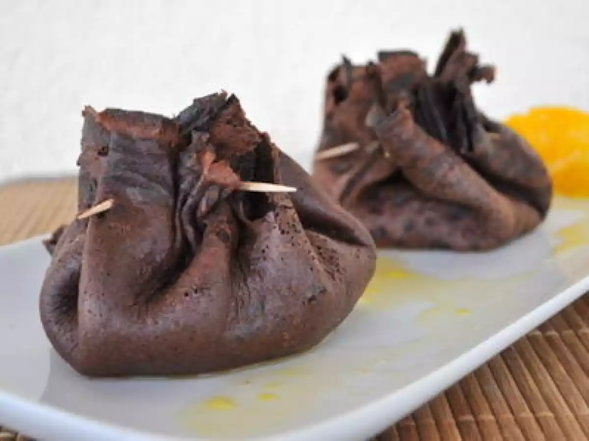 Aumônière de crêpes au chocolat et orange