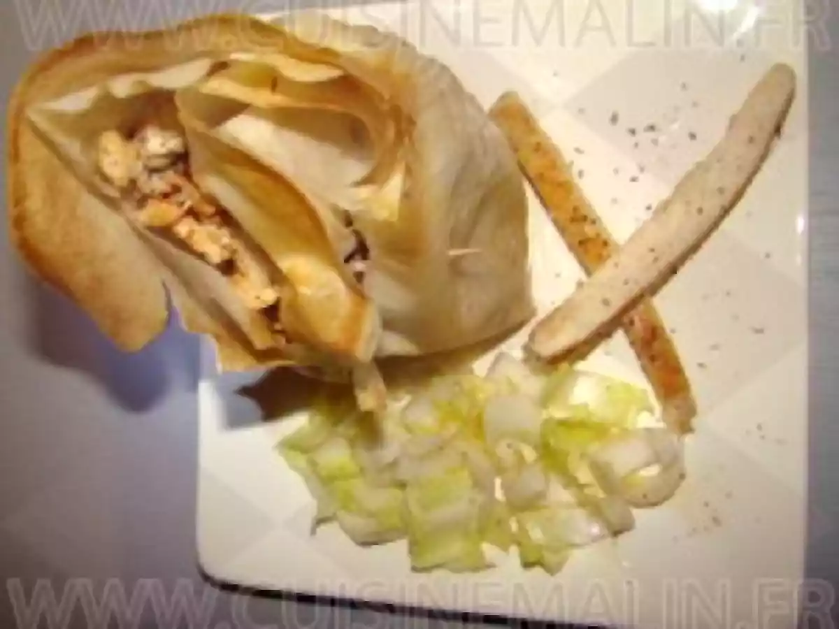 Aumoniére poivrons et poulet épicé