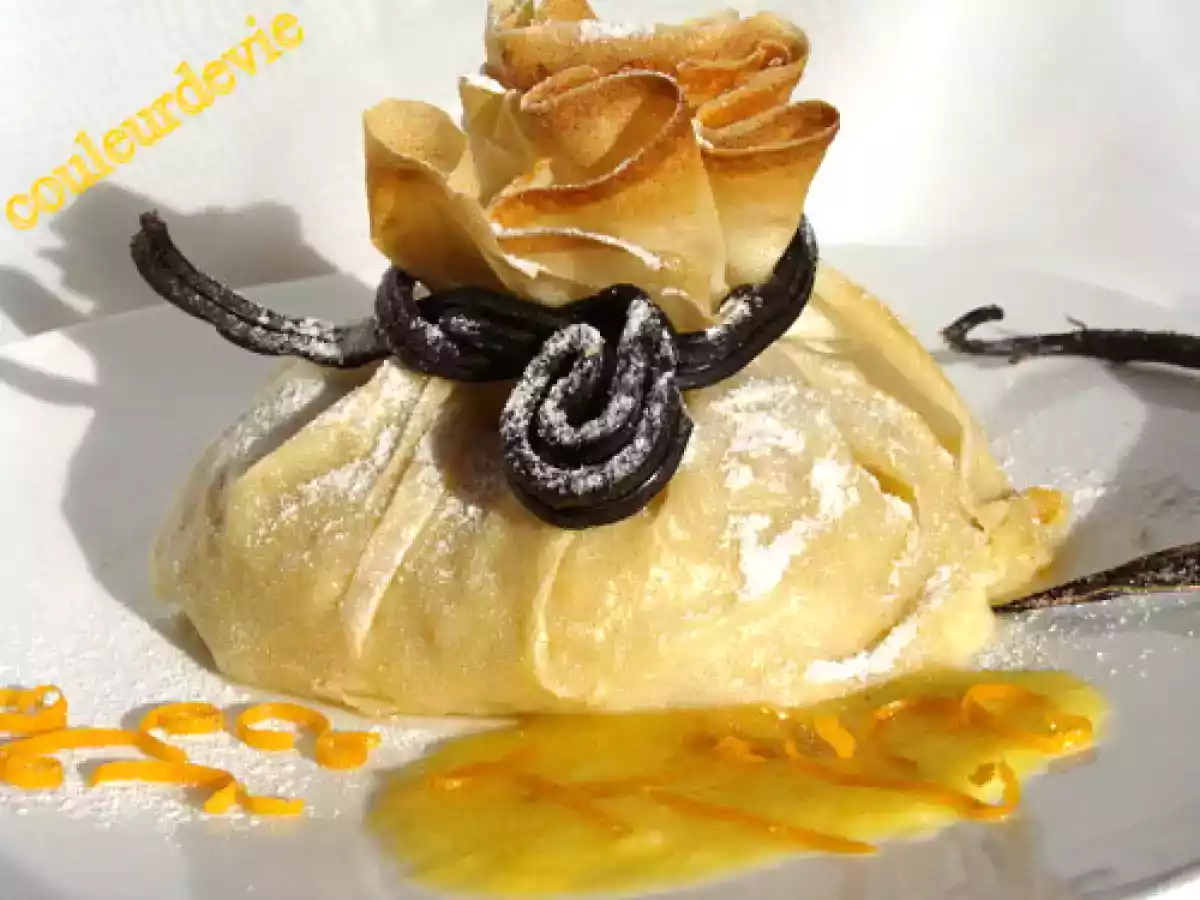 Aumônière sucrée en surprise et beurre d?orange