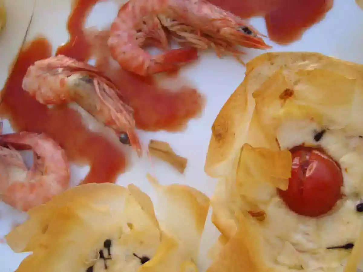 Aumônières croustillantes fromage- crevettes - photo 2