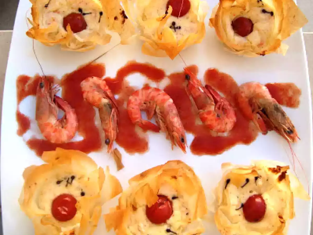 Aumônières croustillantes fromage- crevettes - photo 3