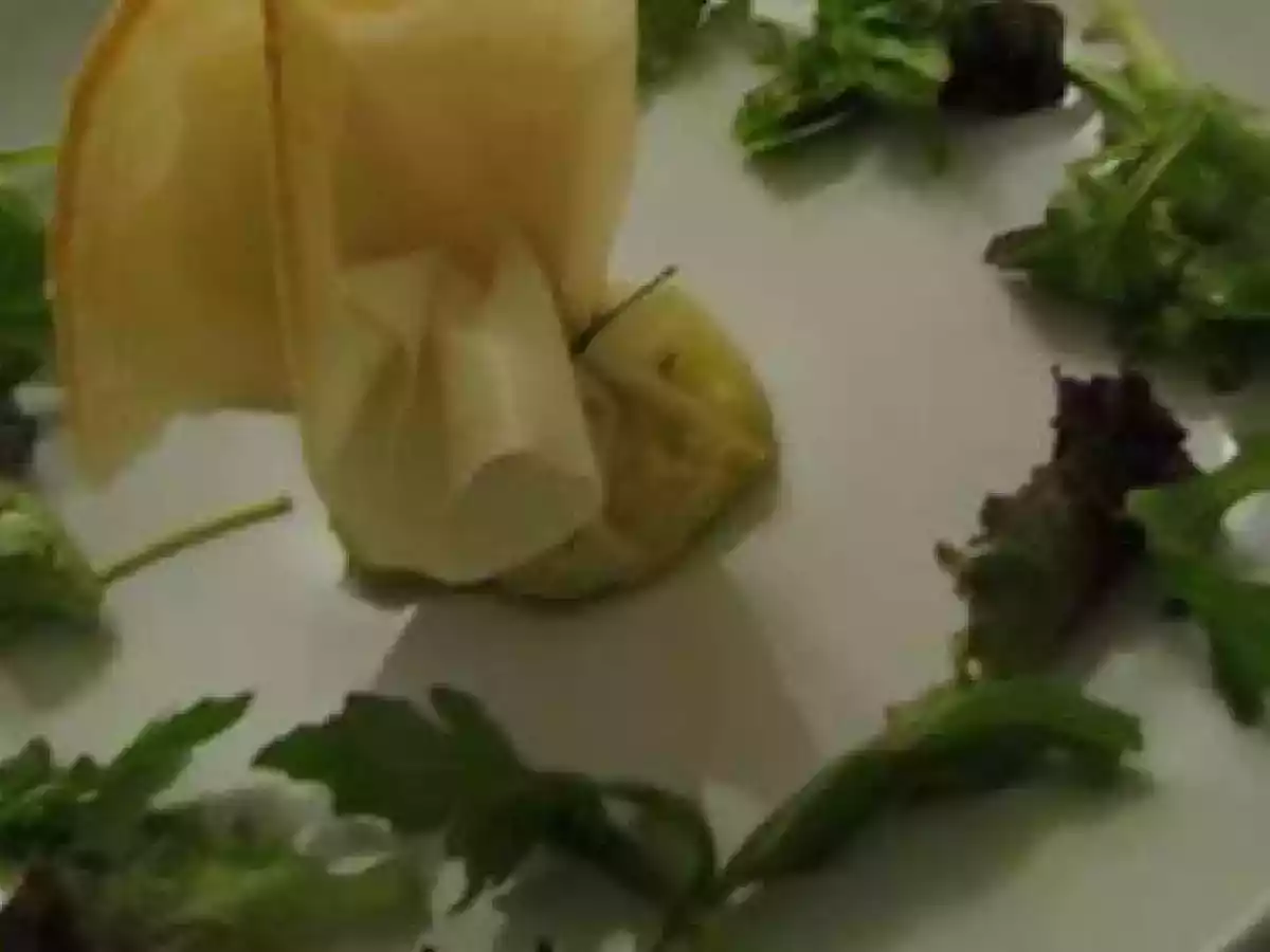 Aumonières d'aubergines, chèvre chaud et miel