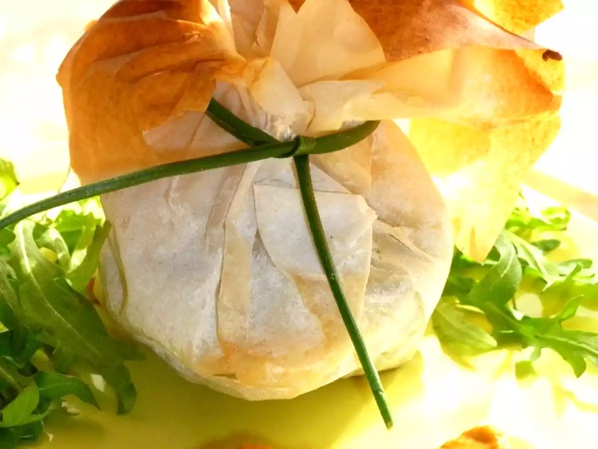 Aumônières de crevettes sauce corail