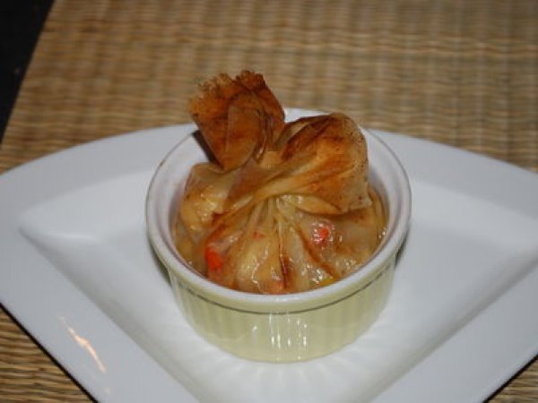 Recette d'aumônières de noix de st jacques et crevettes