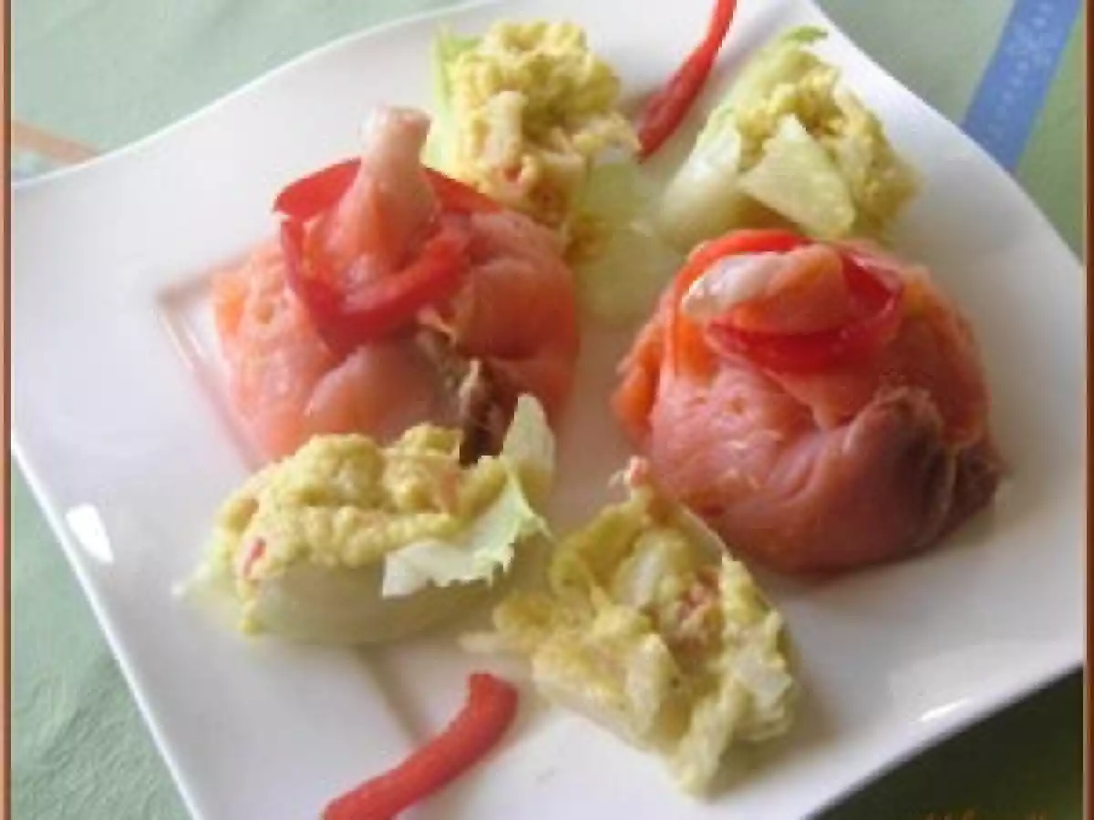 Aumônières de saumon à l'avocat