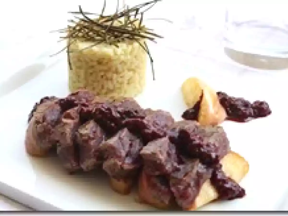 Autruche à la Réduction Balsamique Framboises et Risotto au Citron - photo 2