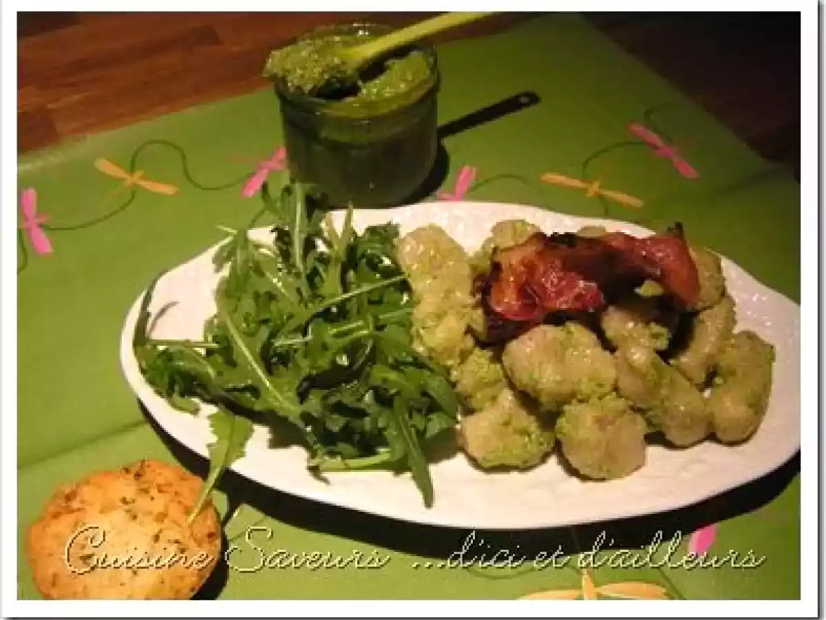 Avec les gnocchis, un PESTO Roquette/Chévre/Noix de Macadamia - photo 2