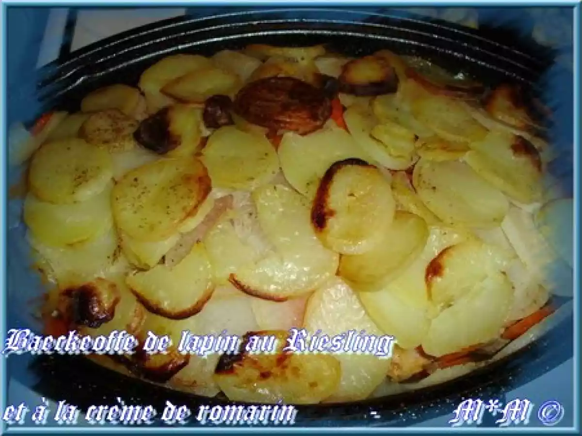 Baeckeoffe de lapin au Riesling et à la crème de romarin