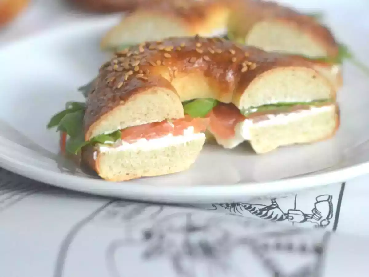 Bagels new-yorkais au saumon fumé