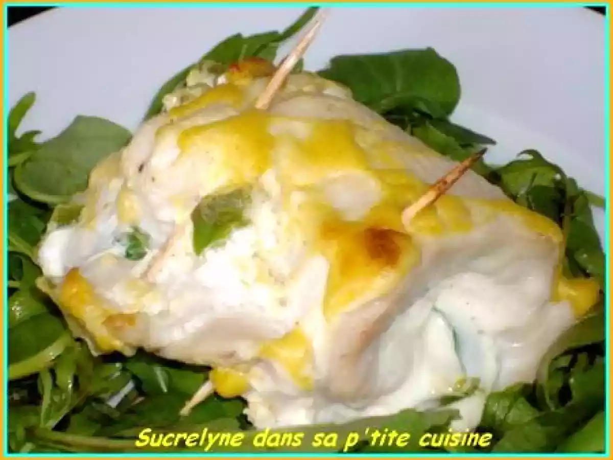 Ballotin de poulet à la mousse de chèvre poivronnée