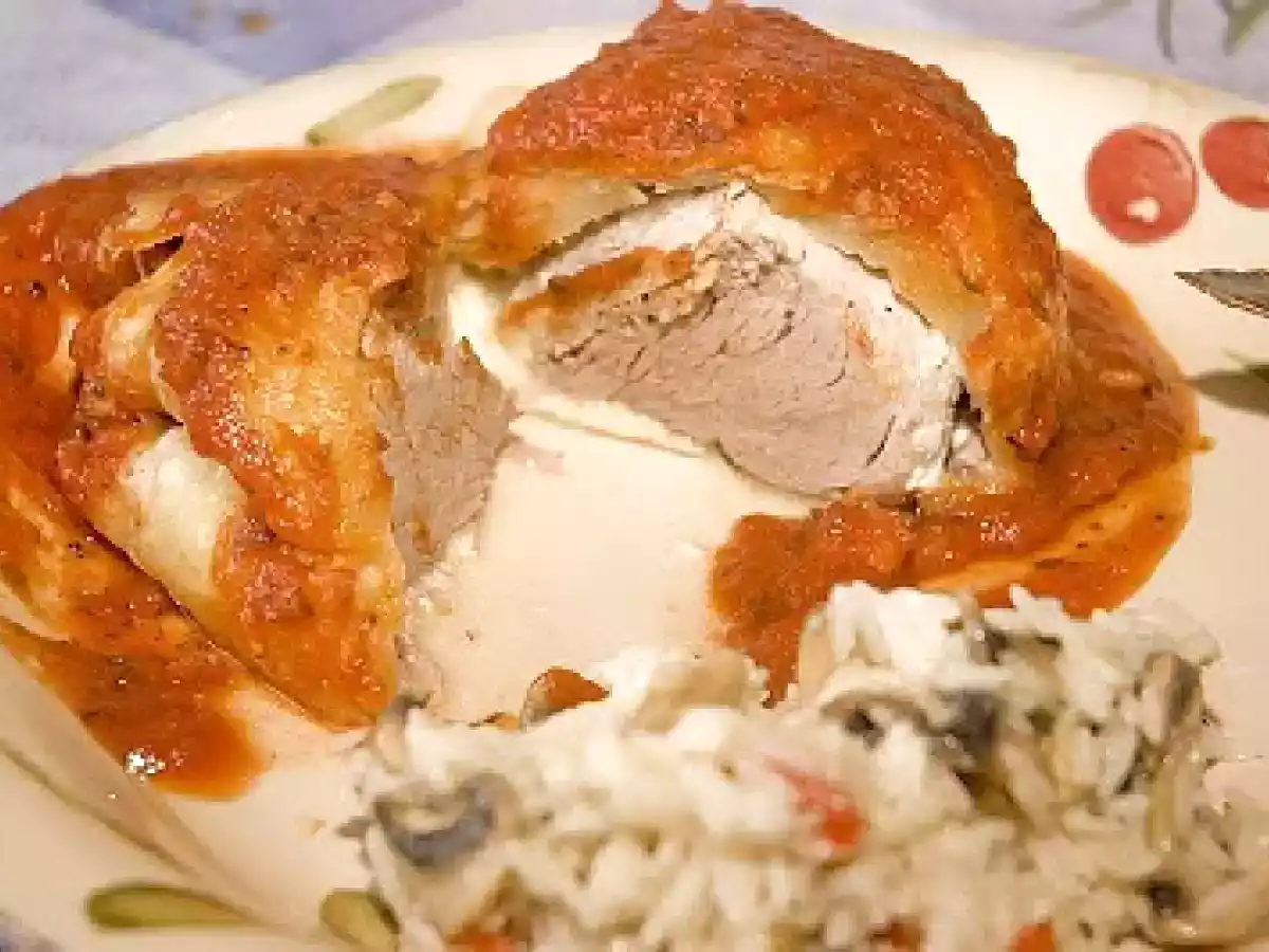 Baluchons de porc à la vache qui rit et sauce tomate - photo 2