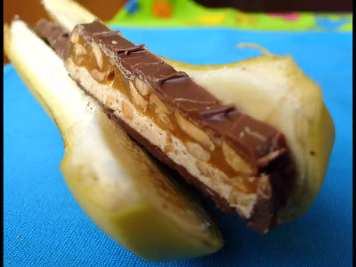 Bananes fourrées au snickers
