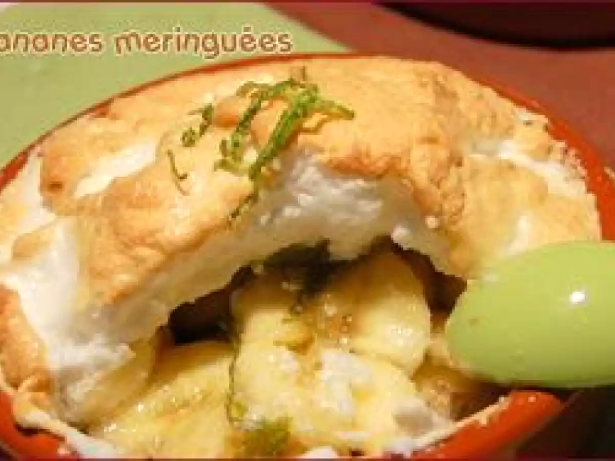 Bananes meringuées au citron vert, sans gluten et sans lactose