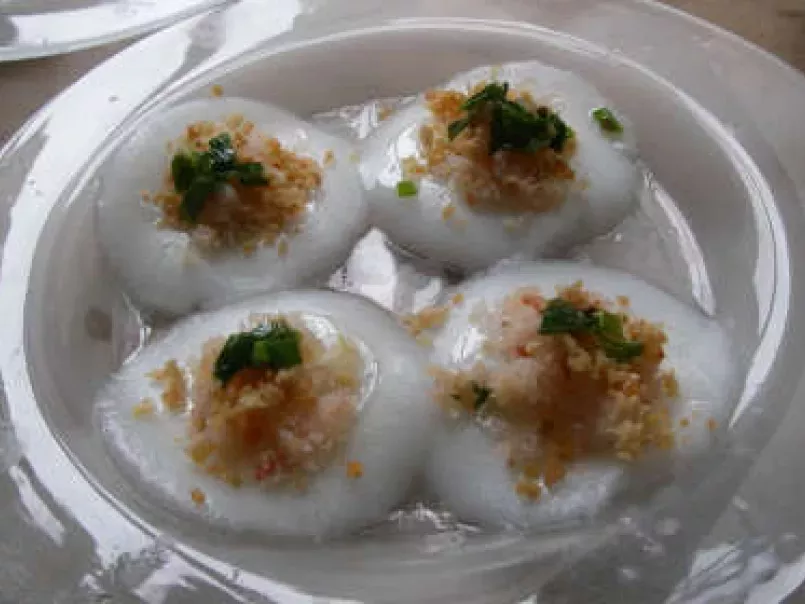Banh beo - Galettes de riz vapeur au coton de crevettes